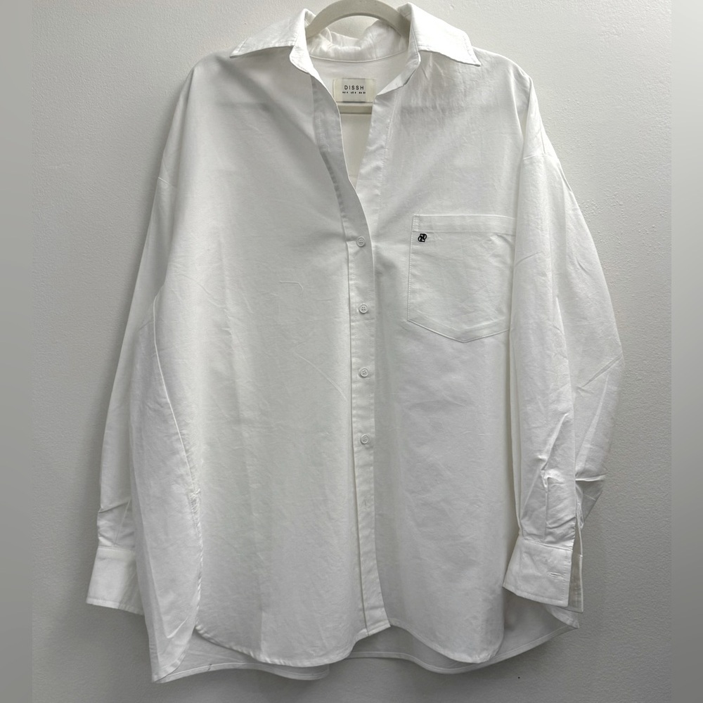 *Like new* DISSH Rhea White Oversized Cotton Shirt – Size 0 (Fits Oversized)